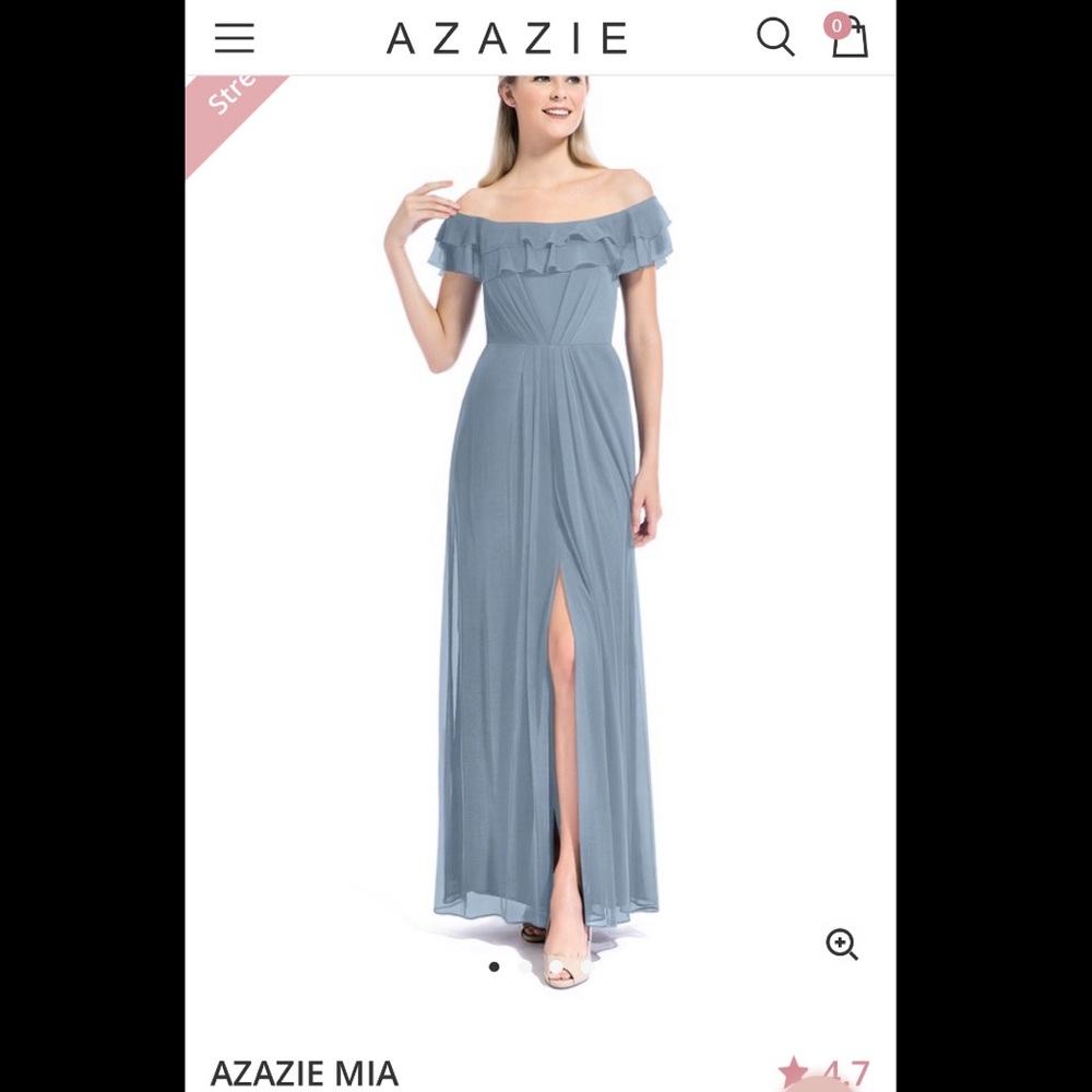 Azazie Mia dusty blue